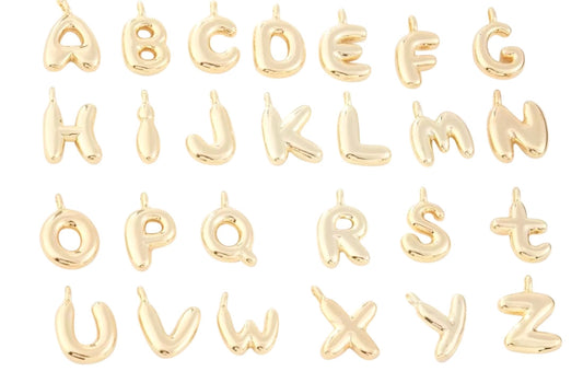 Gemelli - Gold Clip On Bubble Letters Scarf Initials - Set of Alphabet