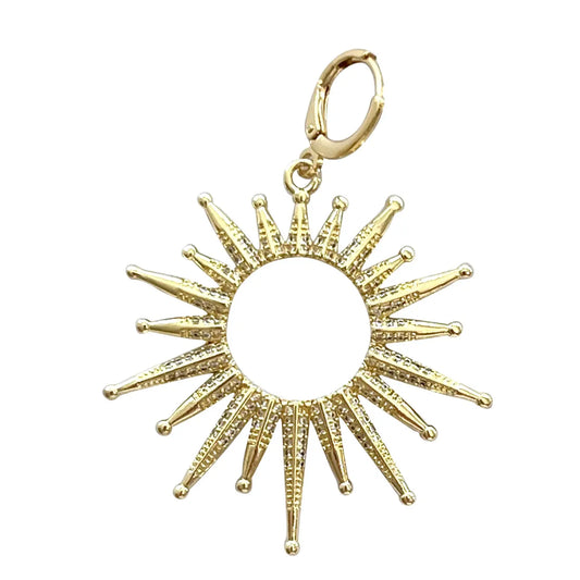 Gemelli - Gold Sunburst Scarf Charm - Open Sun