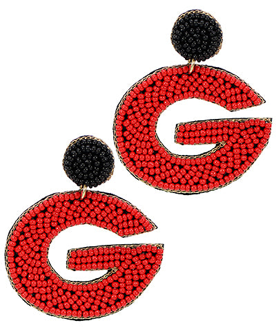 Seed Bead “G” Earrings