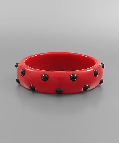 Studded Bracelet - Red & Black