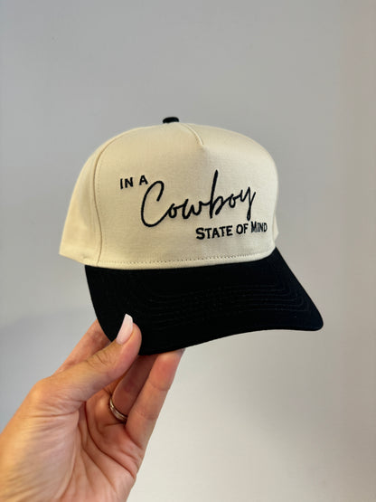 Cowboy State Of Mind Hat - Black & Cream