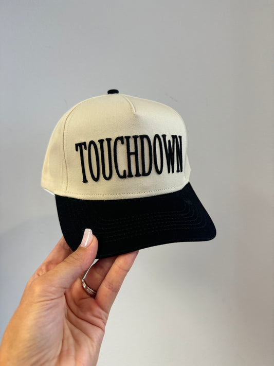 TOUCHDOWN Hat - Black & Cream