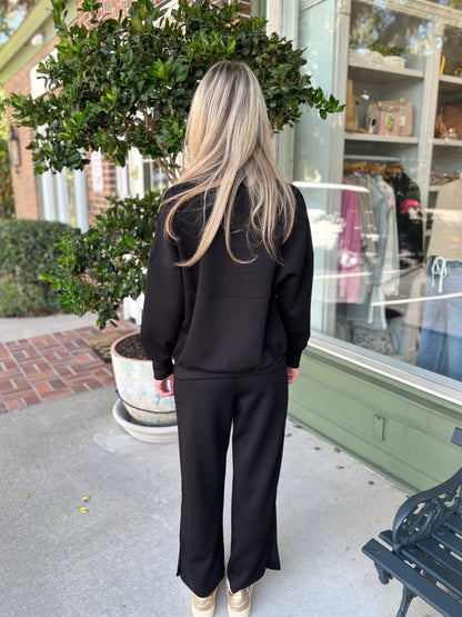 Butter 1/4 Zip Pullover - Black