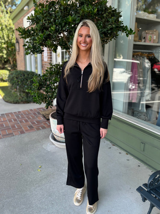 Butter 1/4 Zip Pullover - Black