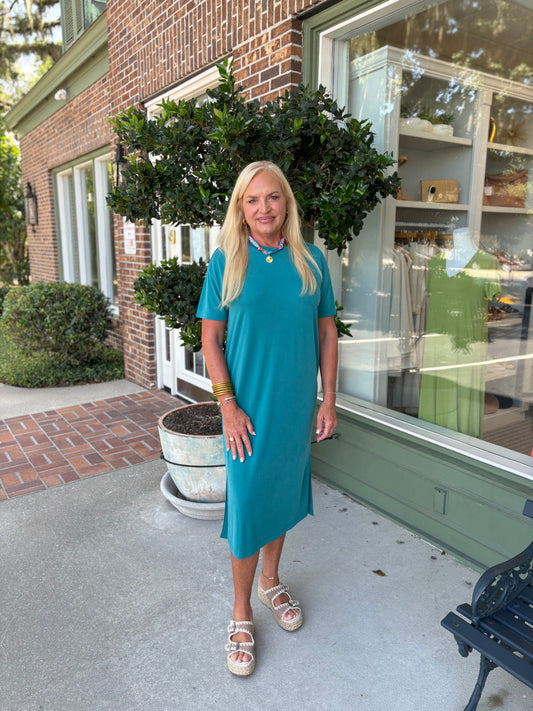 Loose Fit Easy Dress - Teal