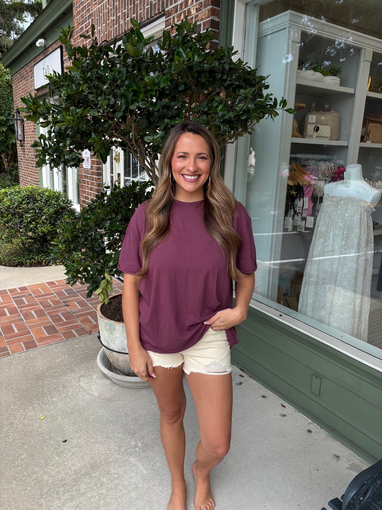 Free People - Nina Tee - Maroon