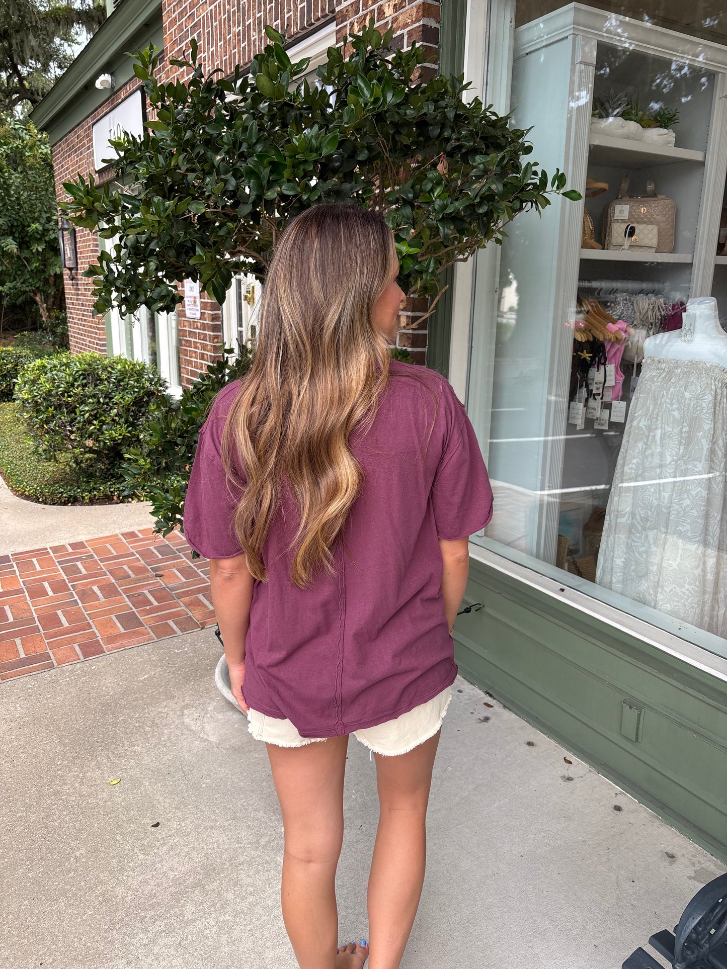 Free People - Nina Tee - Maroon