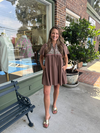 Mary Square - Piper Dress - Espresso