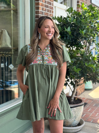Mary Square - Piper Dress - Olive