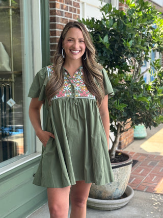 Mary Square - Piper Dress - Olive