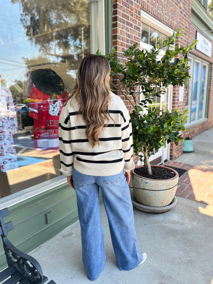 Whisk Away Sweater - Black & Cream