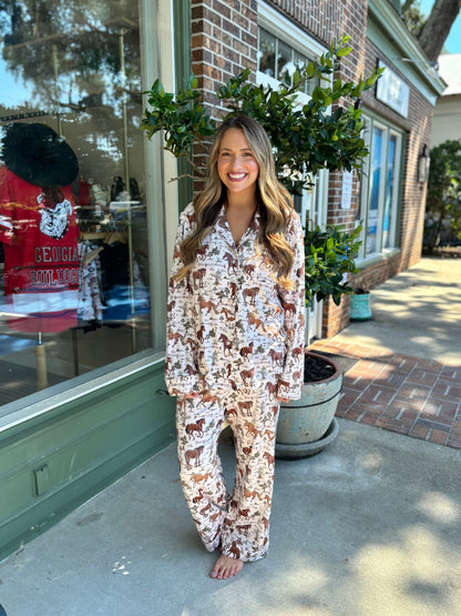 Show Me Your MuMu - Classic PJ Set - Country Horses Jersey