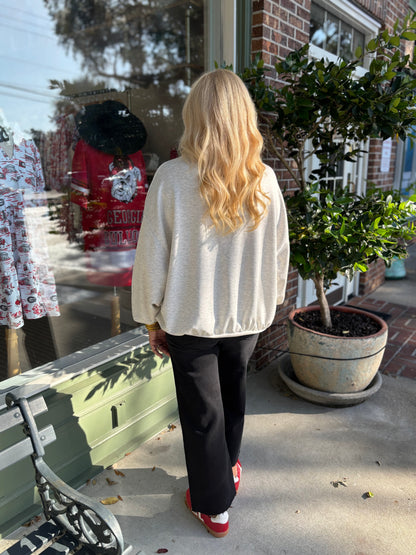 Riley Oversized Mock Neck Sweatershirt - Gray