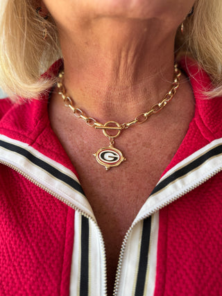 Georgia Bulldogs Logo Toggle Necklace