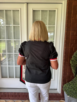 Mary Square - Tricia Top - Black & Red