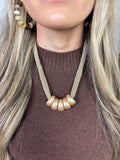 Geo Ring Accent Mesh Necklace - Gold