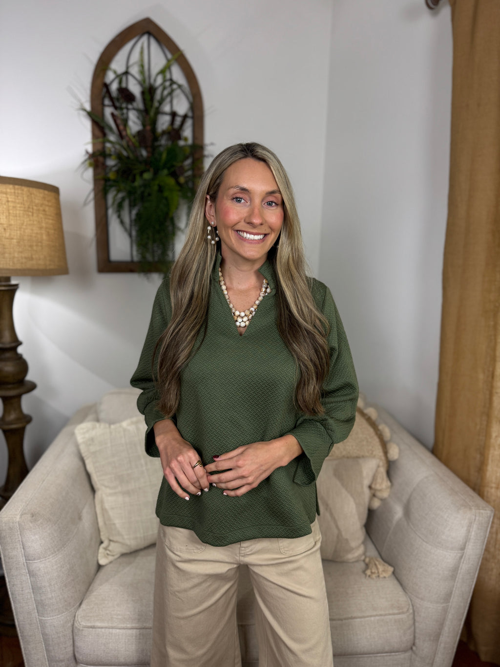 Mary Square - Jocelyn Top - Olive