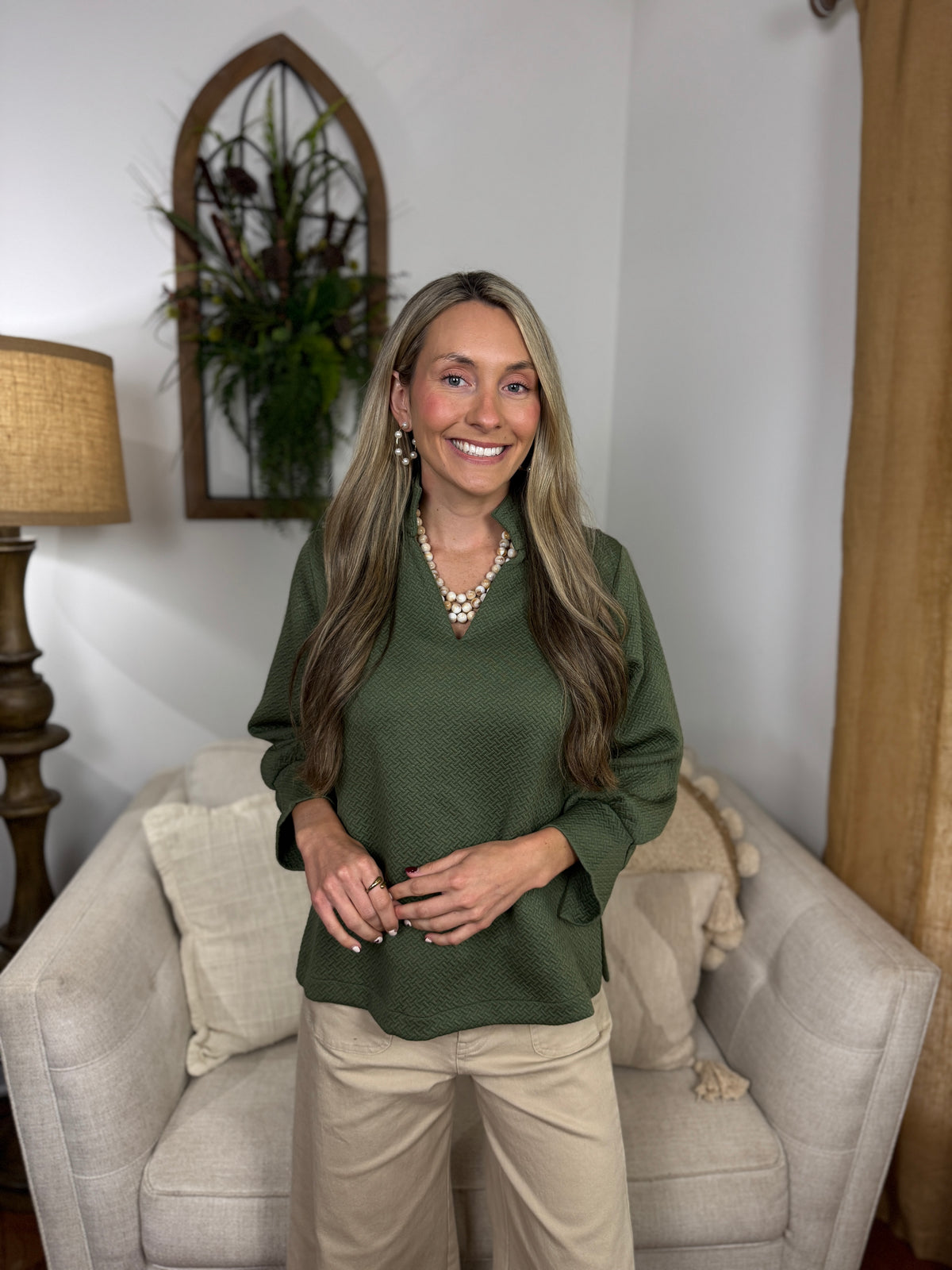Mary Square - Jocelyn Top - Olive