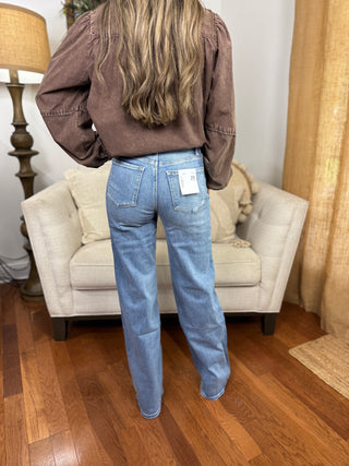 Olivia High Rise Full Length Wide Leg Jeans