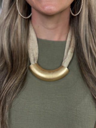 Metal Tube and Mesh Necklace