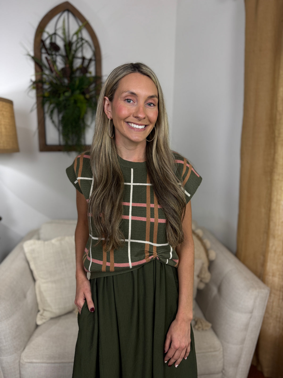 Bailey Midi Dress with Sweater Overlay