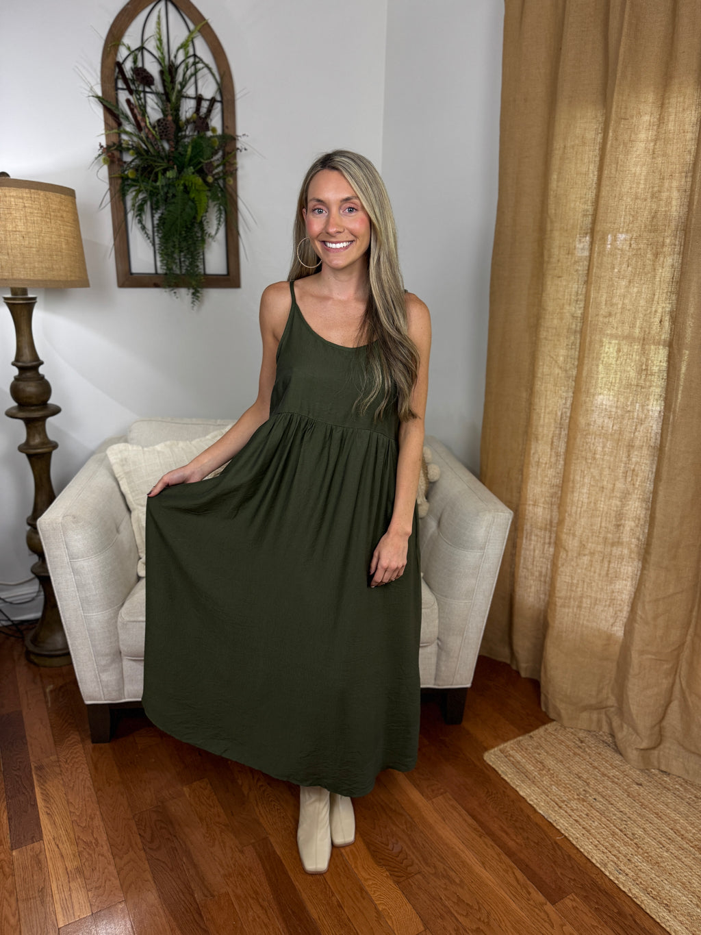 Bailey Midi Dress with Sweater Overlay