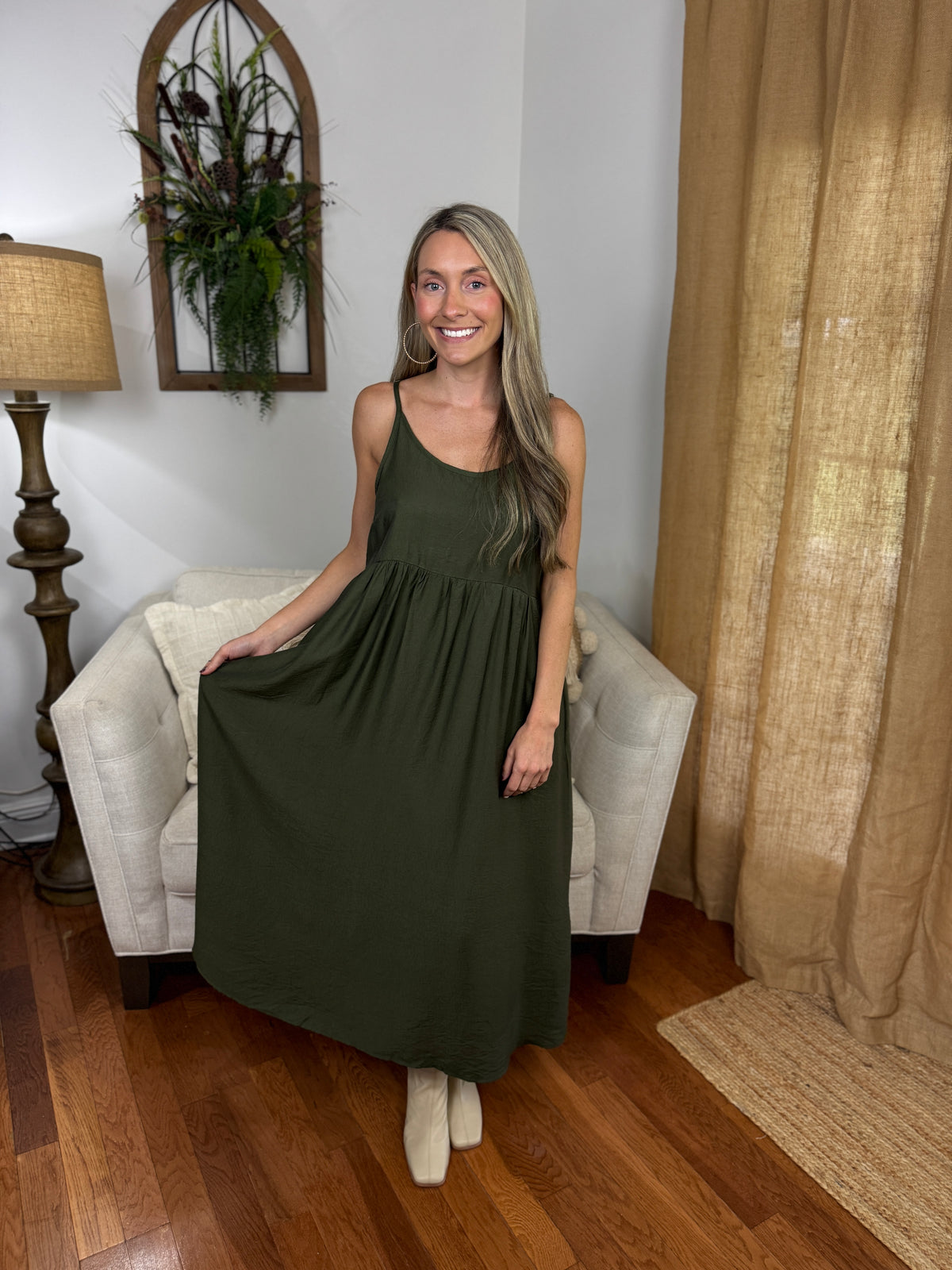Bailey Midi Dress with Sweater Overlay