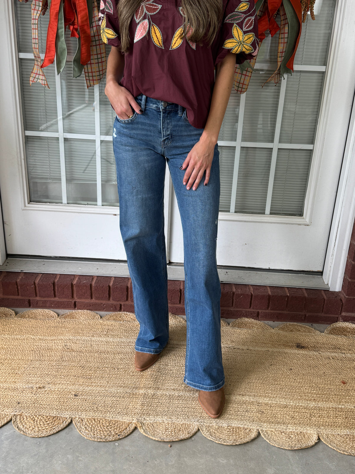 Secure Mid Rise Denim Jeans - Medium Dark Wash