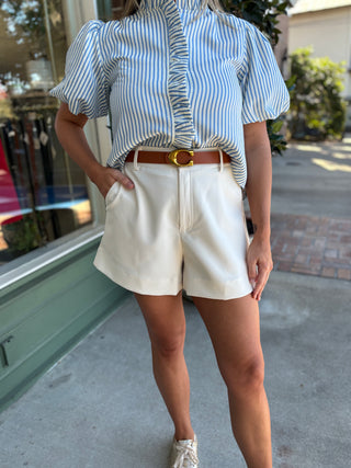 Best Dressed Tailored Shorts - Ivory