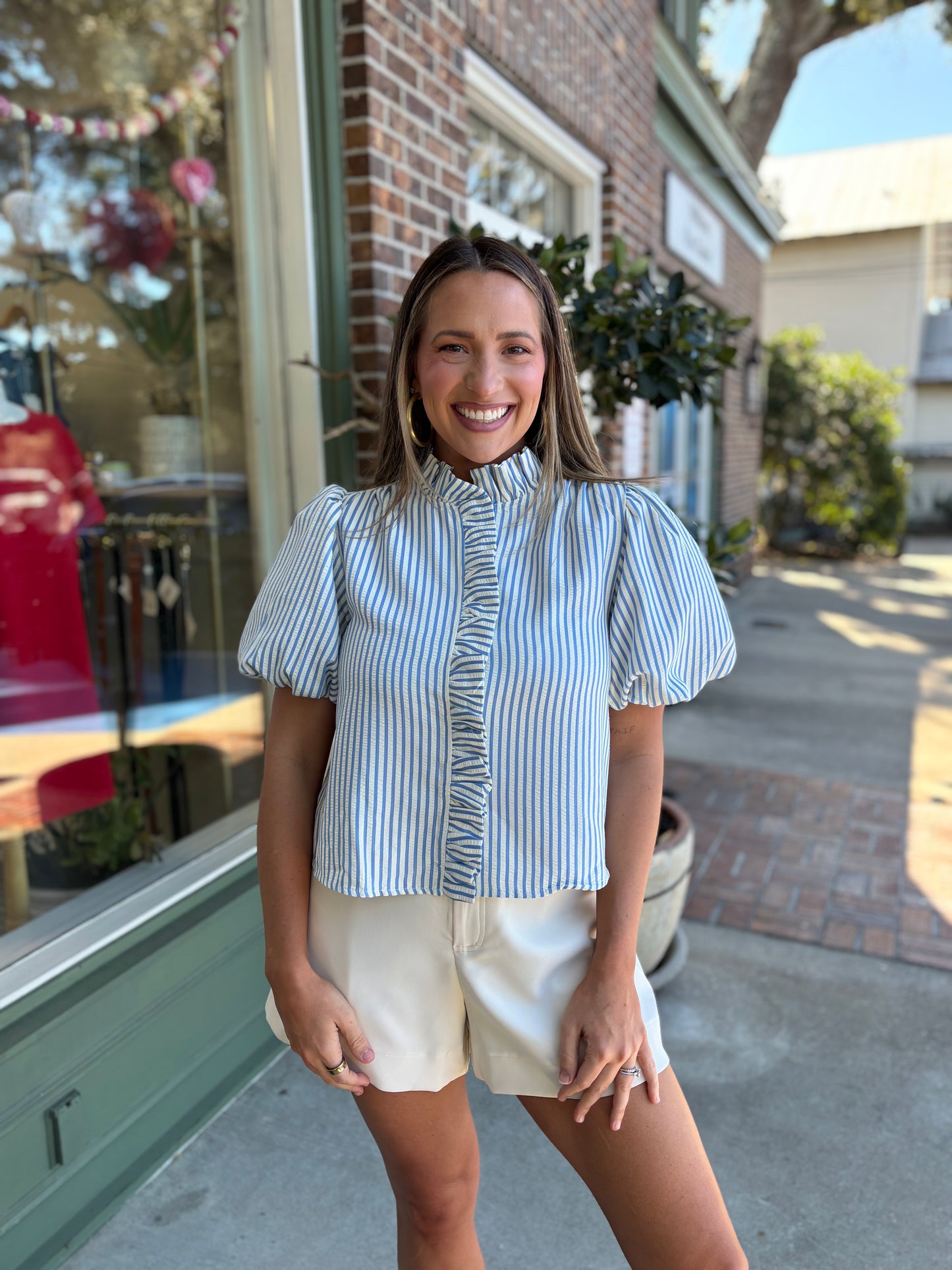 Steph Top - Blue Stripe