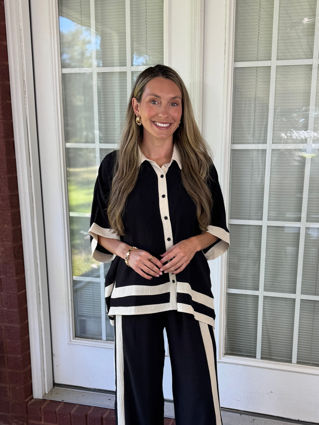Contrast Trim Set - Black & Cream