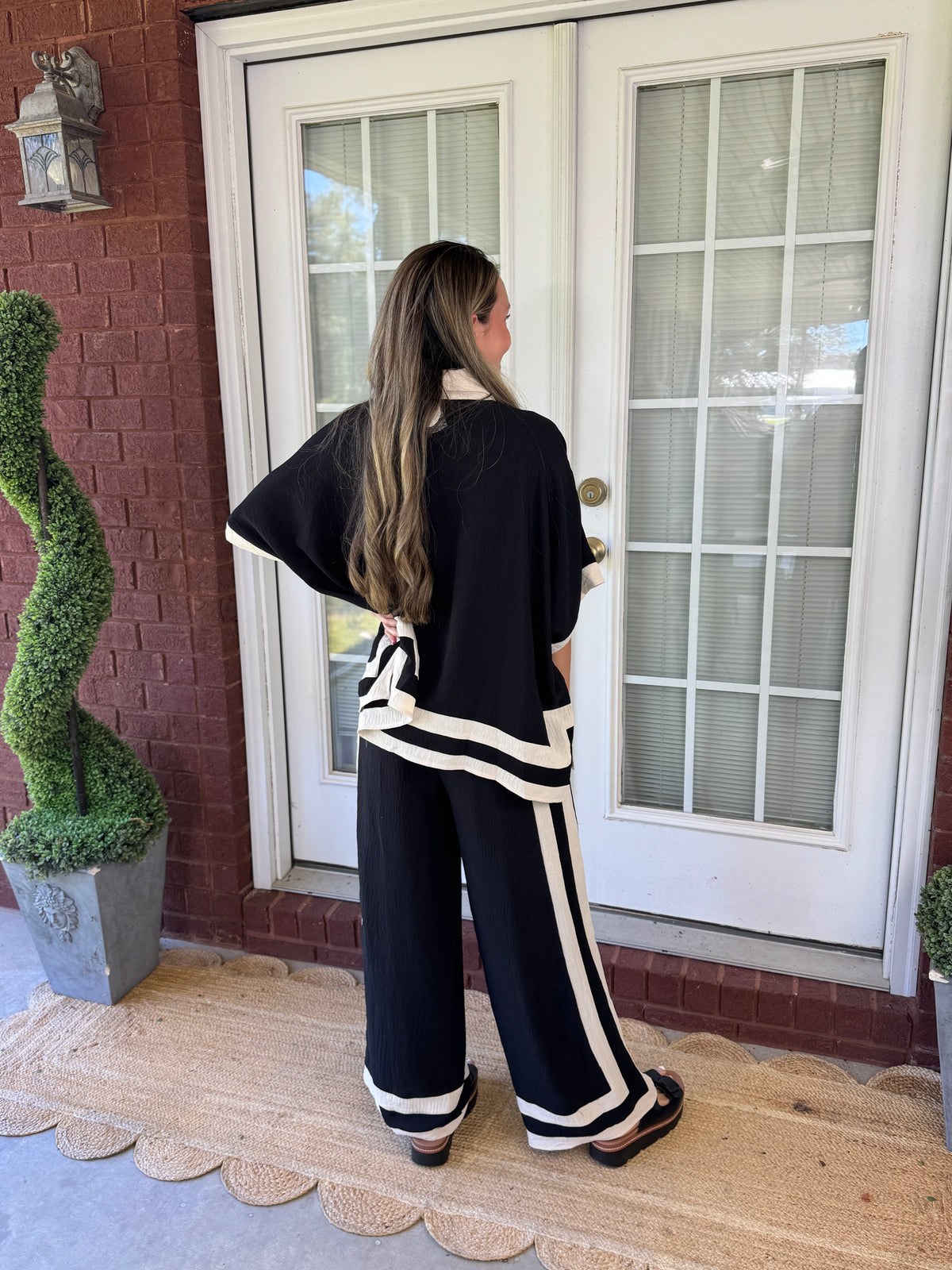 Contrast Trim Set - Black & Cream