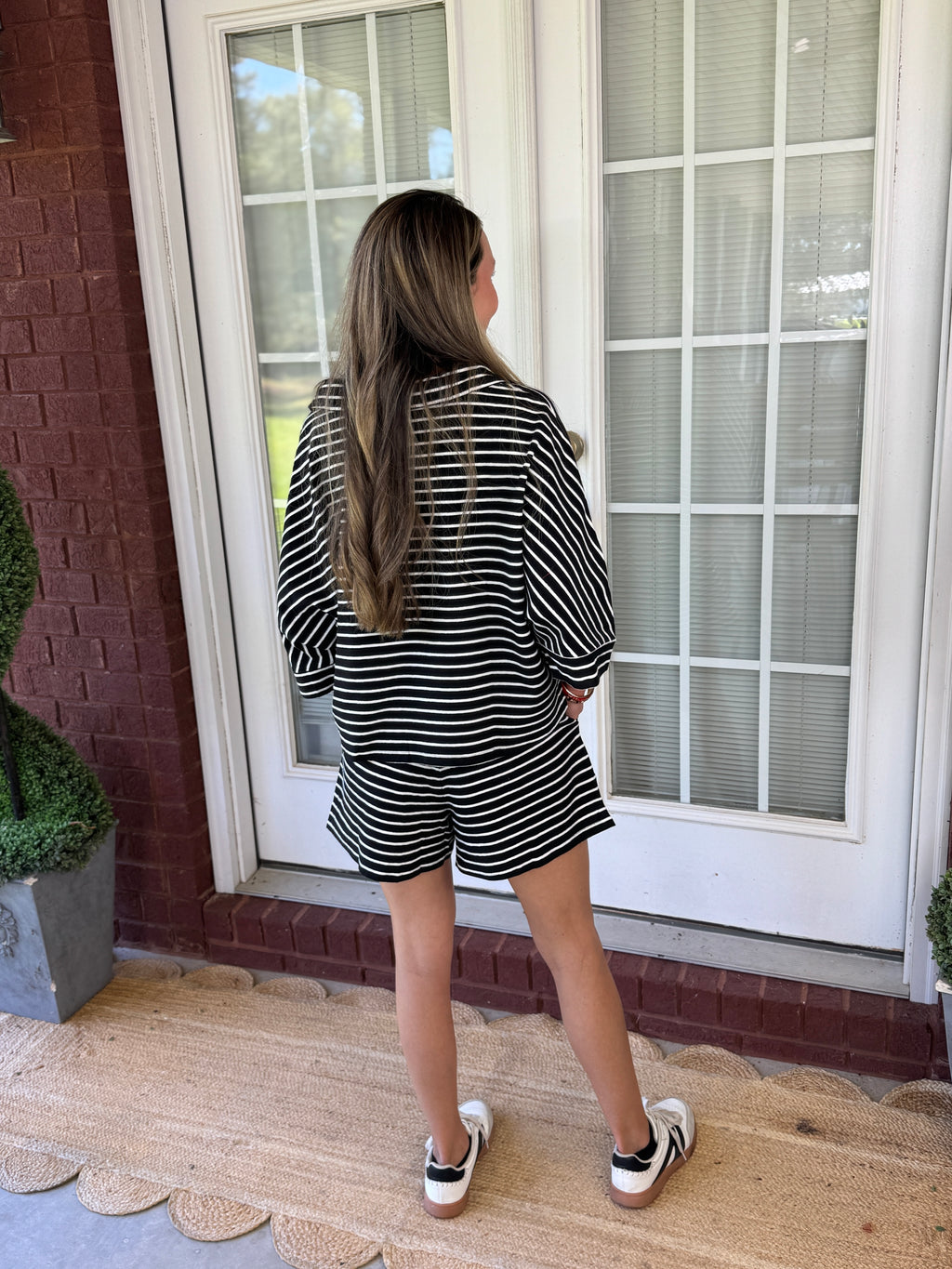 Sideline Set - Black & White Stripe