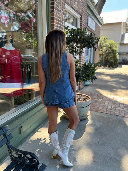 Show Me Your MuMu - Venture Out Romper - Ripple Indigo