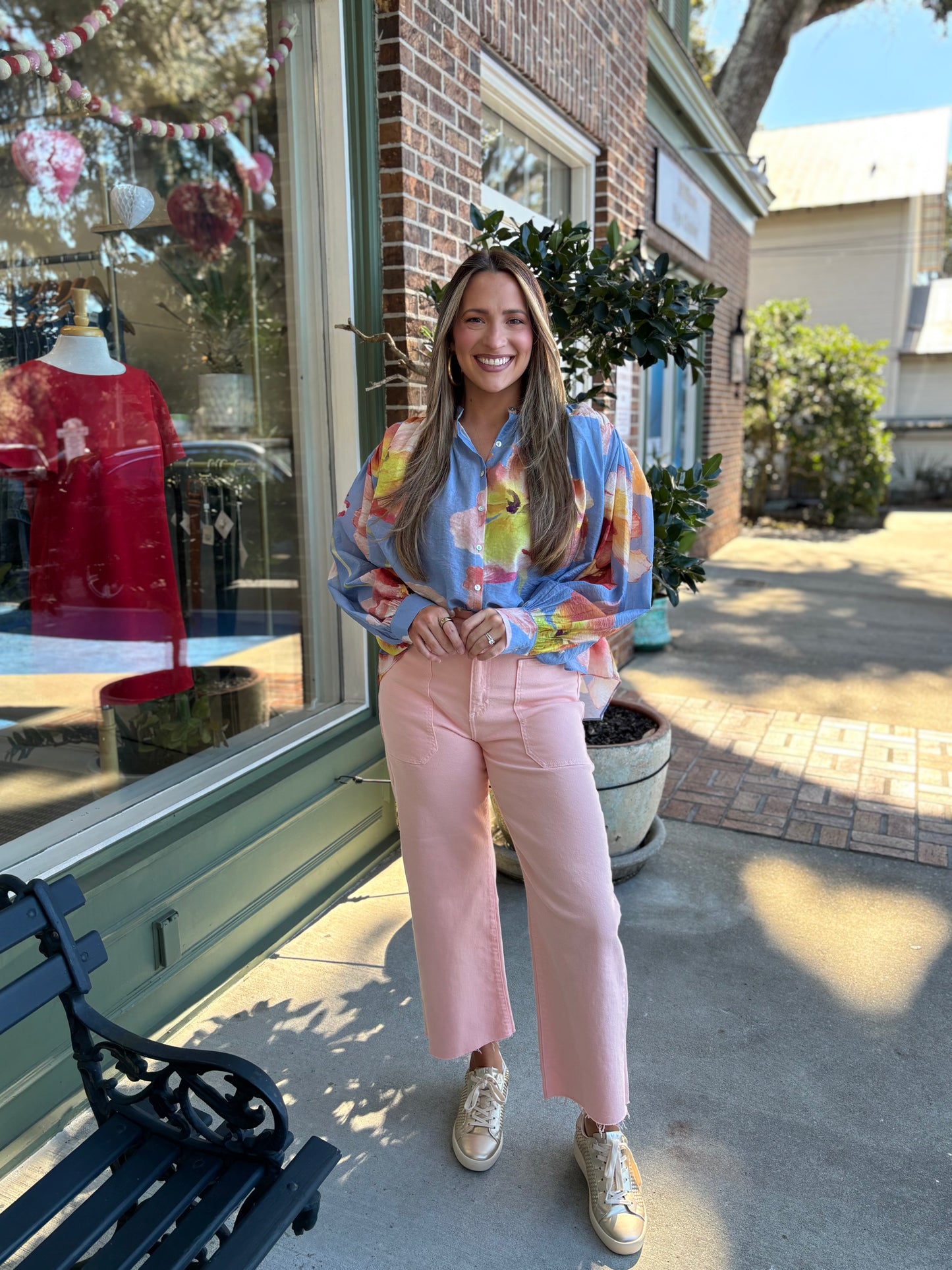 Whimsical Blouse - Blue Floral