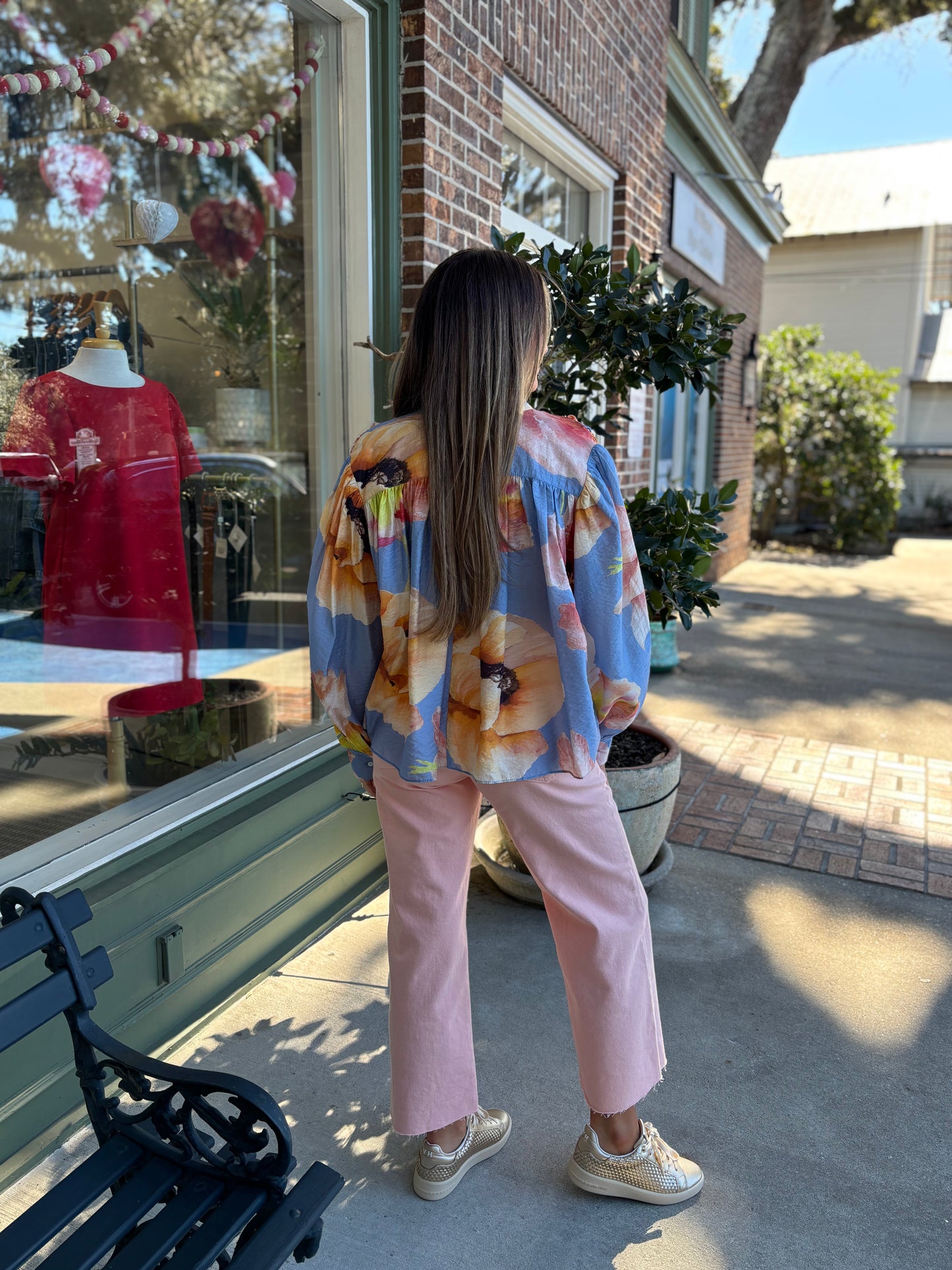 Whimsical Blouse - Blue Floral