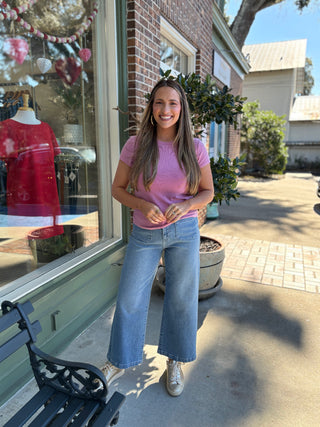 Ribbed Tee - Mauve