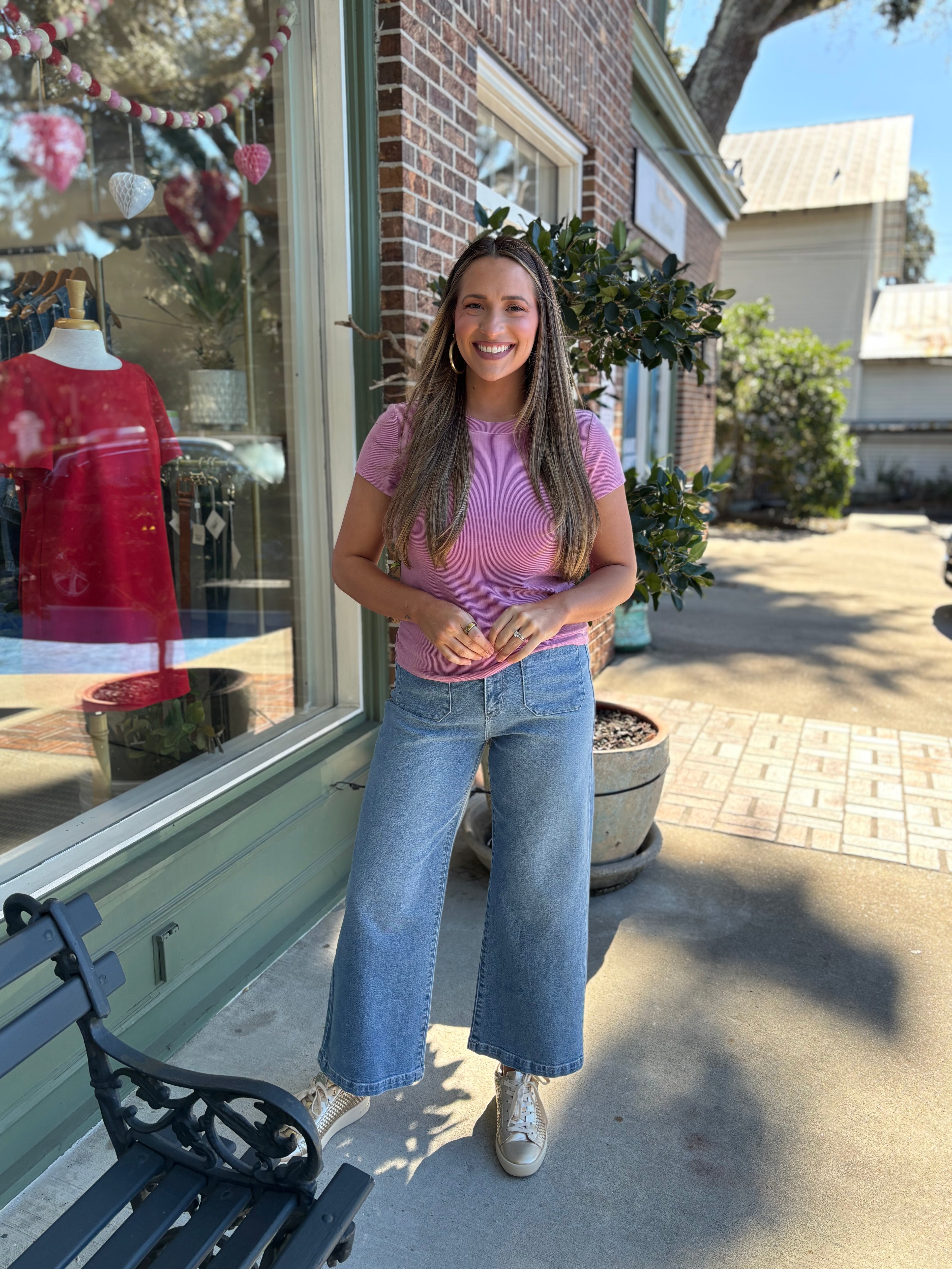 Ribbed Tee - Mauve