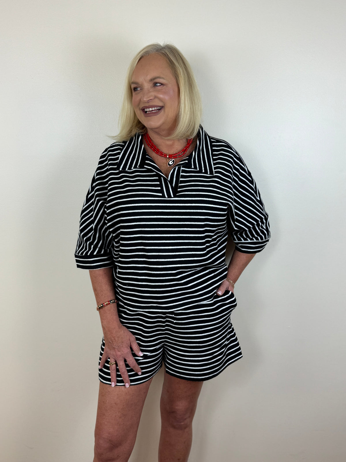 Sideline Set - Black & White Stripe