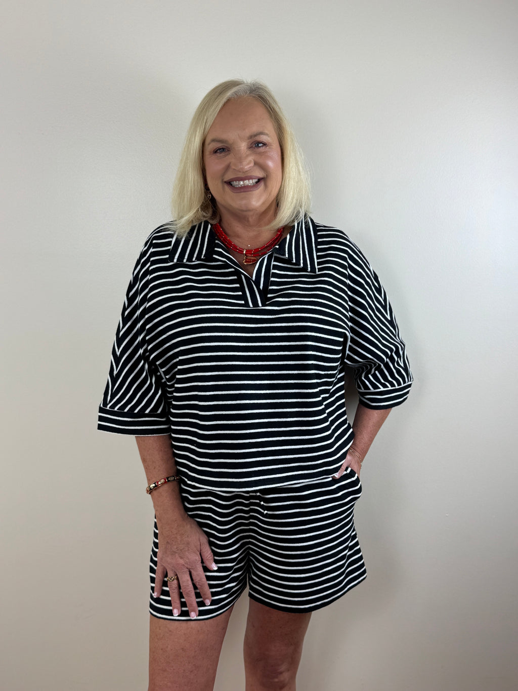Sideline Set - Black & White Stripe