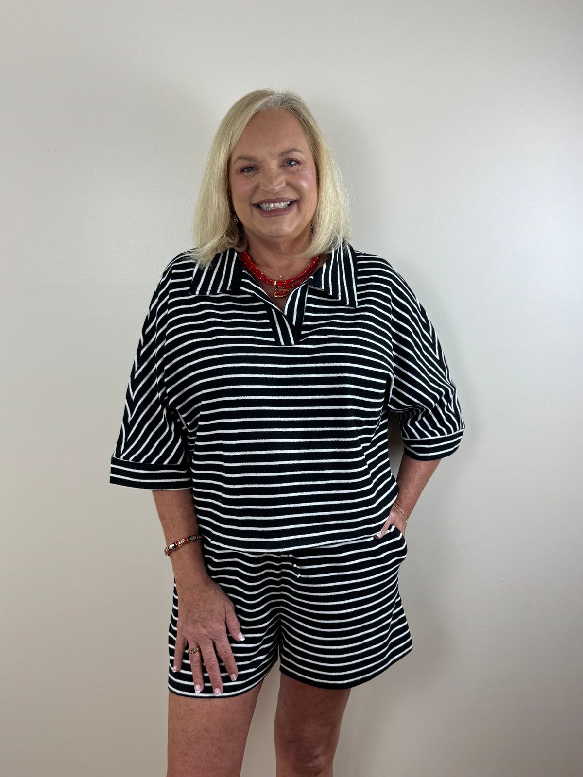 Sideline Set - Black & White Stripe