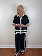 Contrast Trim Set - Black & Cream