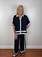 Contrast Trim Set - Black & Cream