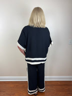 Contrast Trim Set - Black & Cream