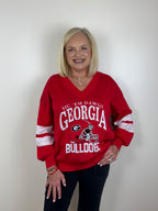 Stewart Simmons - Georgia Quad V-Neck Sweater