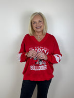 Stewart Simmons - Georgia Quad V-Neck Sweater
