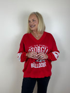 Stewart Simmons - Georgia Quad V-Neck Sweater