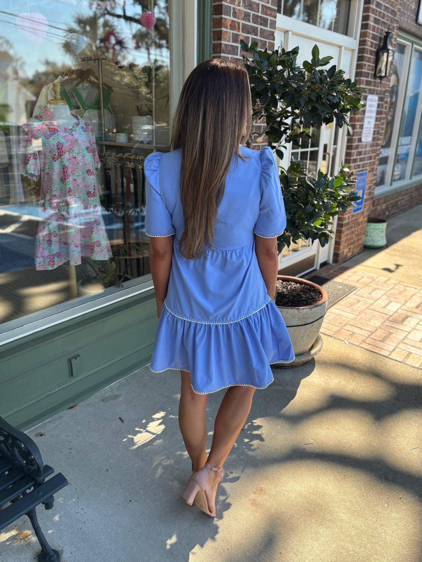 mary square adelyn dress in blue kj clothier 