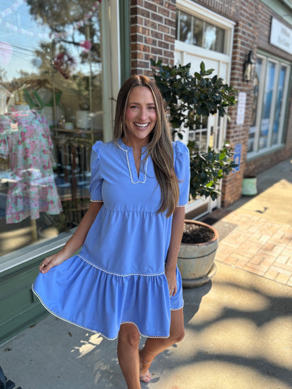 mary square adelyn dress in blue kj clothier 