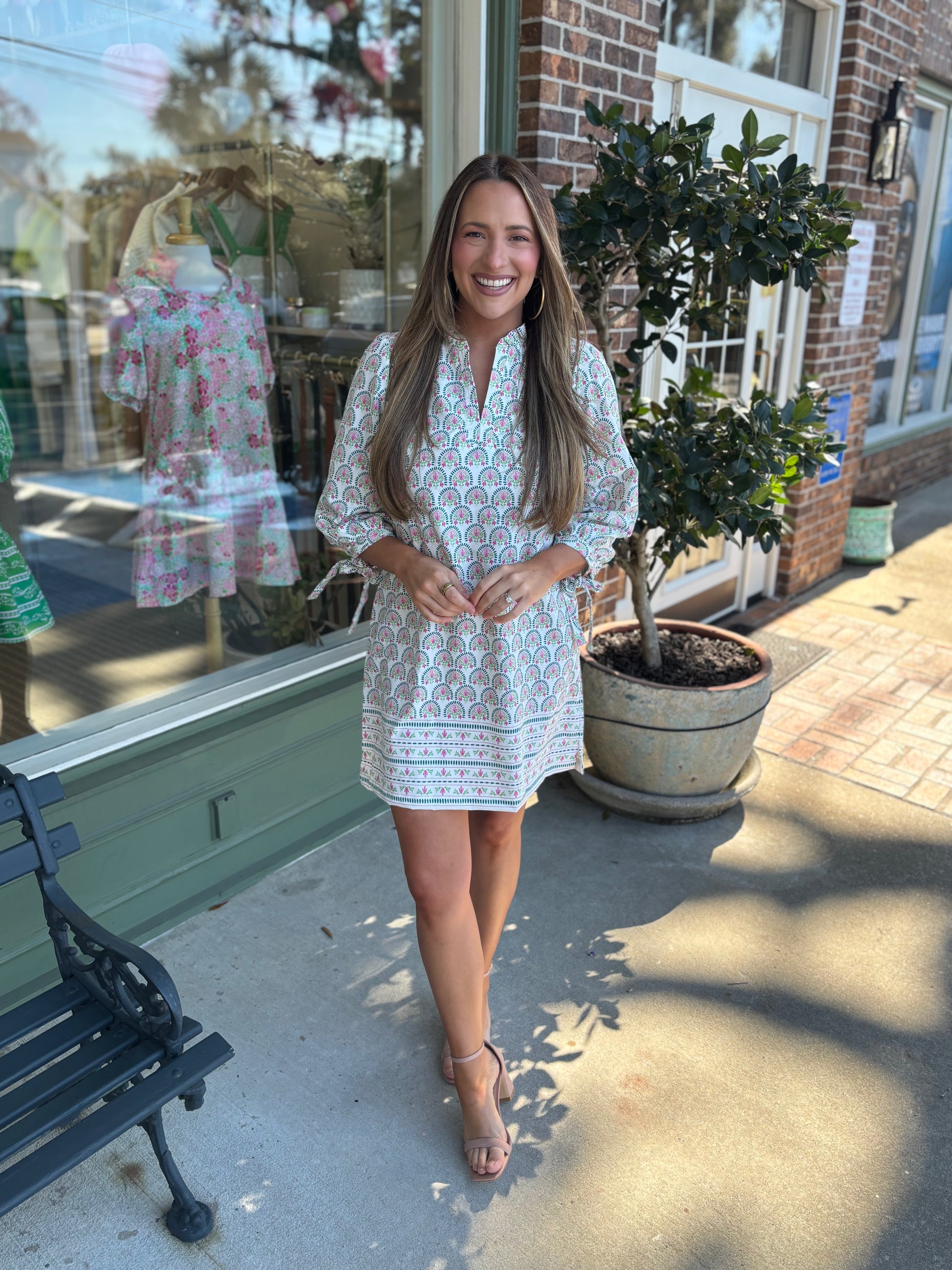 mary square lainey dress sunshower flora kj clothier